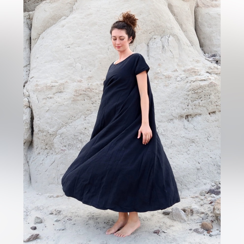 Gaia Conceptions Everyday Wanderer Silk Crepe long flowy maxi dress brand new - Picture 15 of 16